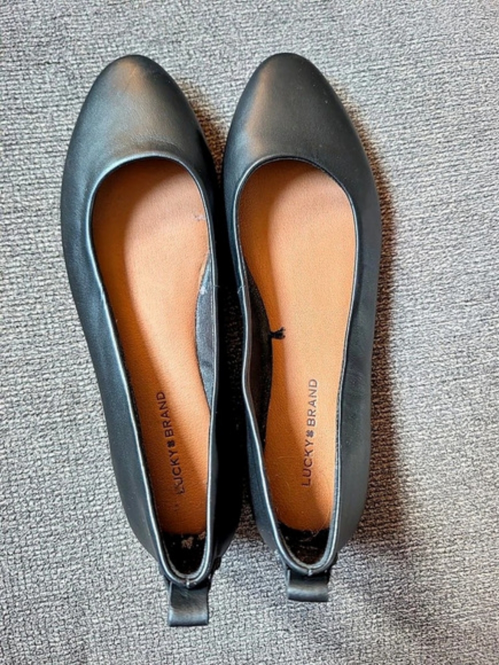 Lucky Brand Canison Women's 8 Leather Black Flats Business Casual Work Office